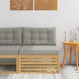 Canapea Medie Exterior VidaXL Lemn Masiv Acacia Alb Design Lamele Rezistent Intemperii Capacitate 1 Persoana