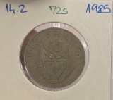 725 Rwanda 10 Francs Small type 1985, KM#14.2