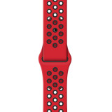 Cumpara ieftin Curea Apple Watch Silicon Sport Rosu Negru cu perforatii 45 44 42mm