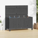 Cutie Depozitare Gradina vidaXL Lemn Masiv Pin Gri 121x55x64cm Lada Exterior Impermeabila Bancă Spatioasa