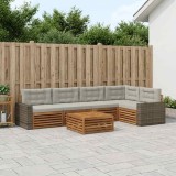 vidaXL Set de canapele de exterior 6 pcs Natural și gri deschis 3383399