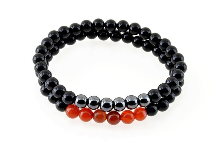 Set 2 bratari Power e-crystals - sfere 6mm - Onix Negru, Hematit si Carneol Set 2 bratari Power e-crystals - sfere 6mm - Onix Negru, Hematit si Carneol