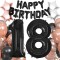 Set 53 baloane si decoratiuni Aniversare Majorat 18 Ani, negru roz Household NewTrend