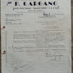 Scrisoare catre comerciant roman, P. Gargano, Roma 1941