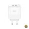 Incarcator Retea XO Design L140 35W 3A 2 x USB-C Alb