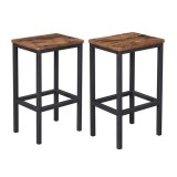 Set 2 scaune de bucatarie/bar, Artool, pal si otel, maro rustic, negru, 40x30x65 cm GartenVIP DiyLine