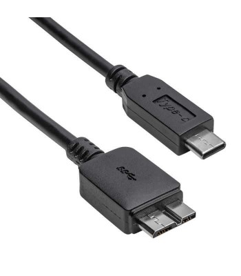 Cablu USB3.0 USB B micro mufa tata - USB type C mufa tata nichelat 1m negru AKYGA AK-USB-44 foto