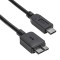 Cablu USB3.0 USB B micro mufa tata - USB type C mufa tata nichelat 1m negru AKYGA AK-USB-44