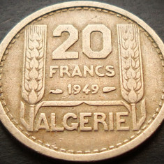 Moneda exotica 20 FRANCI - ALGERIA, anul 1949 * cod 3808 A = COLONIE FRANCEZA