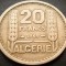 Moneda exotica 20 FRANCI - ALGERIA, anul 1949 * cod 3808 A = COLONIE FRANCEZA