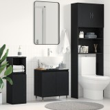 vidaXL Dulap chiuvetă de baie, stejar negru 58x33x60 cm lemn prelucrat