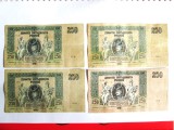 Rusia-Rostov Lot 4 x 250 Ruble 1918 Razboiul Civil,bancnotele din imagini,pret per lot,nu se vand separat/la bucata