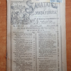 revista sanatatea iulie-august 1921- revista de medicina populara