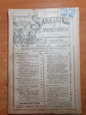 revista sanatatea iulie-august 1921- revista de medicina populara foto