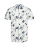 Camasa cu maneca scurta pentru baieti JACKJONES JUNIOR Jjchill Aop Shirt Ss, alb, XXL - OUTLET