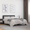 VidaXL Cadru de pat, negru, 135x190 cm, lemn prelucrat și metal 3280207