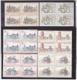 ROMANIA 1968 LP 686 MONUMENTE ISTORICE BLOCURI DE 4 TIMBRE MNH, Istorie, Nestampilat