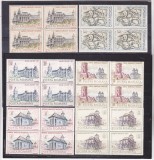 ROMANIA 1968 LP 686 MONUMENTE ISTORICE BLOCURI DE 4 TIMBRE MNH, Istorie, Nestampilat