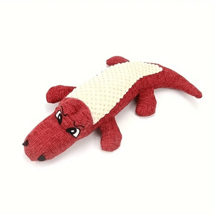 Jucarie crocodil pentru catei Ropet&reg;, 30cm, element sonor, material moale si rezistent, reduce stresul si plictiseala oferind relaxare cainelui tau, r