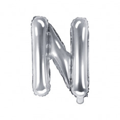 Balon folie metalizata litera N, Argintiu, 35cm