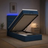 Cumpara ieftin Pat Ottoman cu Saltea si LED albastru 80 x 200 cm Tesatura