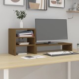 vidaXL Suport pentru monitor, maro miere, 81x20x30 cm, lemn masiv pin