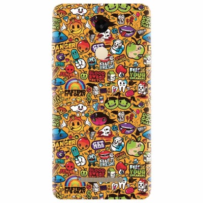 Husa silicon pentru Xiaomi Remdi Note 3, Colorful Sticker Illustrations foto