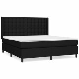 Cumpara ieftin Pat box spring cu saltea, negru, 180x200 cm, catifea