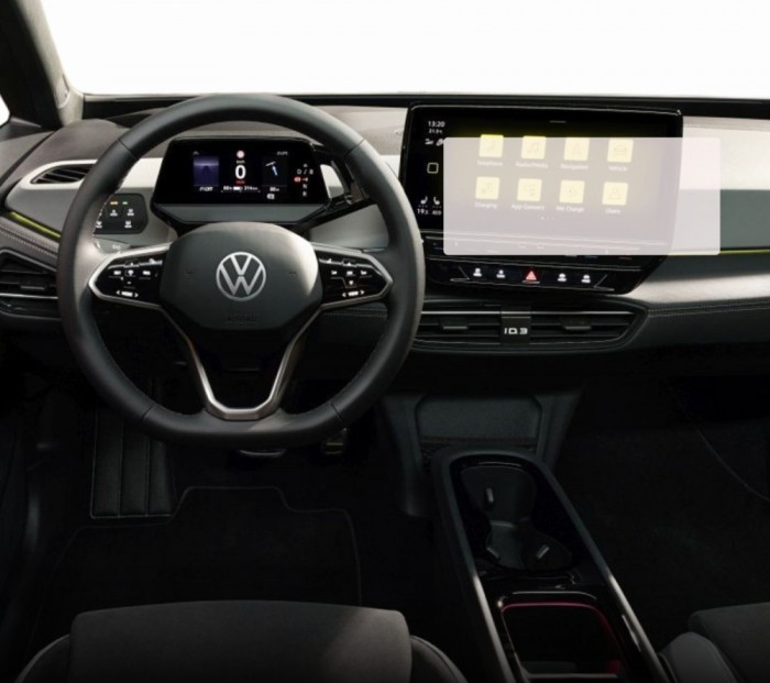 Folie Protectie Navigatie Volkswagen ID.3 2023+, Duragon, protectie Display Navigatie, silicon Transparent, Anti-zgarieturi, kit instalare