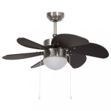 Ventilator de tavan cu iluminare, maro inchis, 76 cm