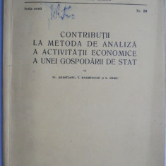 Contributii la metoda de analiza a activitatii economice a unei gospodarii de stat – Al. Anastasiu, V. Baghinschi, M. Sarbu