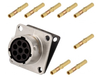 Conector Circular 8-PIN Mamă RT360 Gold foto