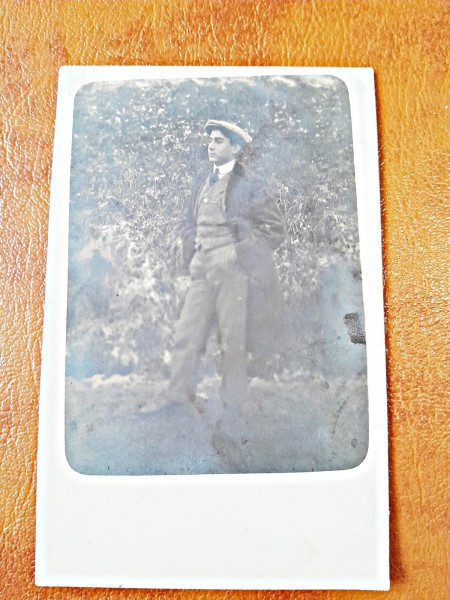 Fotografie barbat, tip Carte postala, 1908, circulata