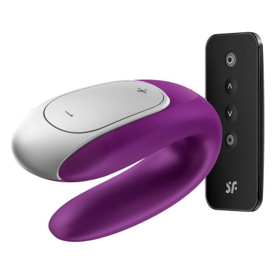 Vibrator Cuplu Double Fun Remote Control Bluetooth Violet Free APP foto