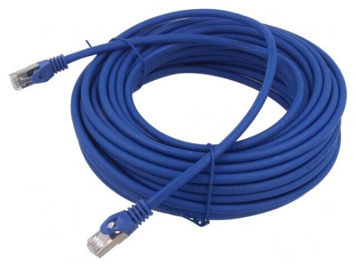 Cablu Patch Cord S/FTP Cat6a 15m Albastru foto