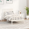 Cadru de pat cu tablie, alb, 90x200 cm, lemn masiv de pin GartenMobel Dekor, vidaXL