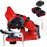 Einhell GE-CS 18 Li PXC + Twinpack + 4514095 - Masina de ascutit lanturi + Set 2 acumulatori si incarcator Li-Ion 18 V 4 Ah