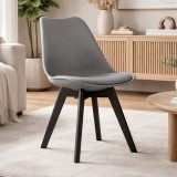 Scaun bucatarie/living, Artool, Mark, PP, grafit si negru, 49x55.5x82.5 cm