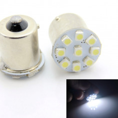 Bec 9 Led SMD 24V ( Camion ) Tip Cireasa BA15S Lumina Alba ( Pret / Set ) TCT-1316