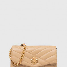 Tory Burch poseta de piele culoarea bej