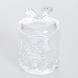 Recipient rotund din sticla cu capac 13 cm