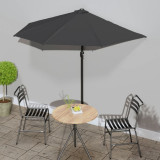 Cumpara ieftin Umbrelă de soare de balcon, tijă aluminiu, antracit, 270x144 cm