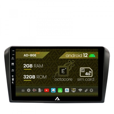 Navigatie Mazda 3 (2003-2009), Android 12, E-Octacore 2GB RAM + 32GB ROM, 9 Inch - AD-BGE9002+AD-BGRKIT322 foto