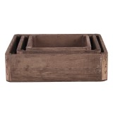 Cumpara ieftin Set 3 tavi lemn maro 24x24x6 cm, 20x20x6 cm, 16x16x6 cm