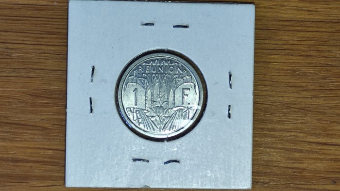 Reunion - moneda coloniala rara - 1 franc 1948 UNC aripa - foarte greu de gasit!