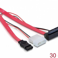 Cablu Micro SATA la SATA 7 pini + alimentare Molex in unghi, Delock 82551