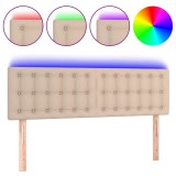 Cumpara ieftin Tablie de pat cu LED cappuccino 144x5x78/88 cm piele ecologica