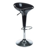 Scaun Bar Negru, Inaltime Reglabila 56-80cm, Suport Picioare, Baza Metalica, 44x31cm