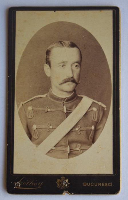 CDV Atelier Romania Bucuresti Bucuresci Bucarest Szollosy barbat in uniforma militar