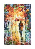 Cumpara ieftin Tablou stilizat pictat manual, Prin ploaie spre iubitul meu, 60x40cm ulei pe panza
